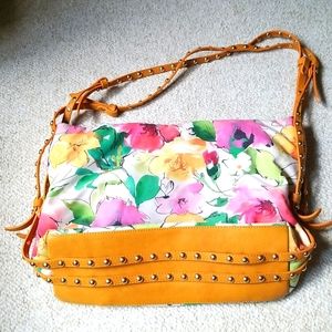 Stuart Weitzman Fabric/Leather Summer Shoulderbag,Handbag. Floral Print.